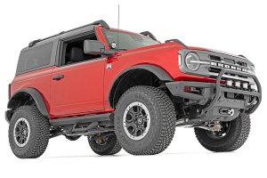 Ford Bronco Nudge Bar - Front - Rough Country - OE Modular Steel with 20 Inch Single Row LED - Chrome - '21-'23